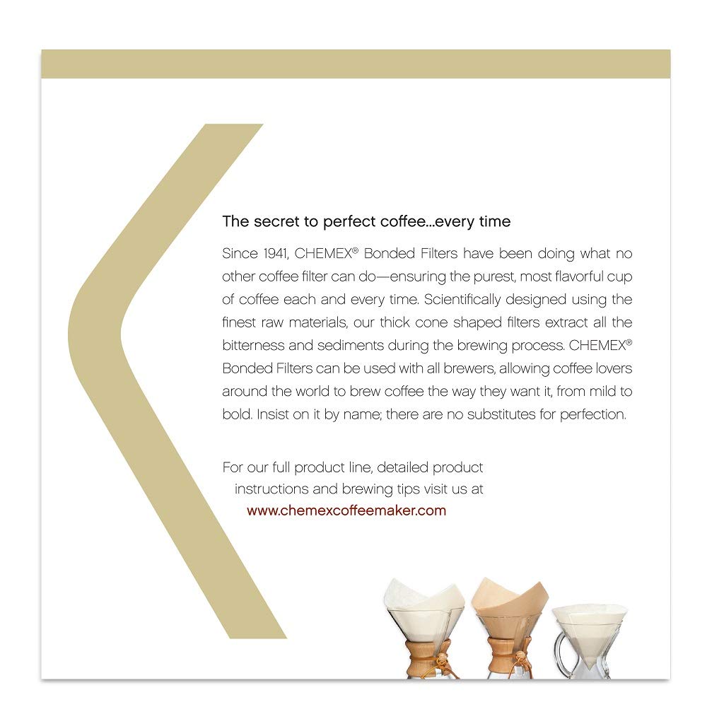 Chemex Bonded Filter - Natural Square - 100 ct - Exclusive Packaging