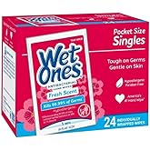Wet Ones Moist Wipes Fresh Scent Anti Bacterial Singles - 24 ct, Pack of 3