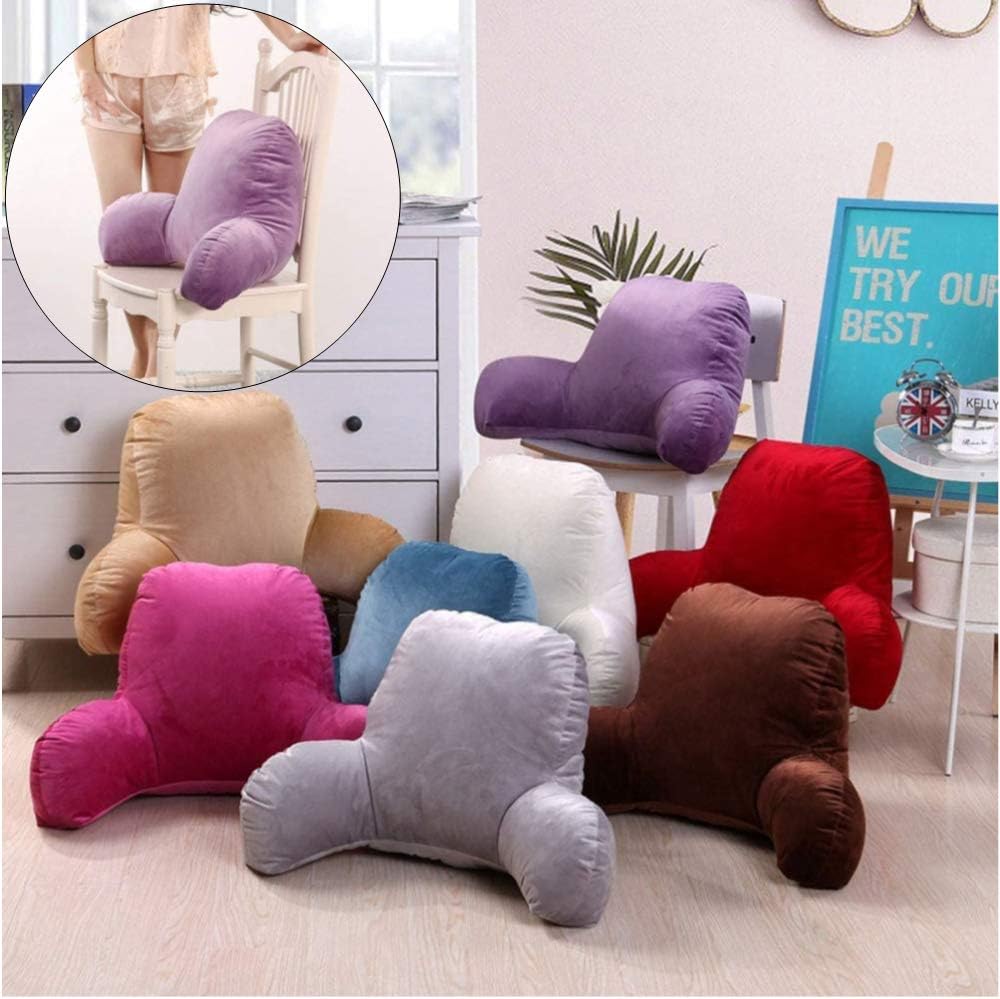 Finebaby Backrest Pillows for Bed with Arms,Plush Big Backrest Reading Rest Pillow Bed Adult Backrest Lounge Cushion Back Support,T-Shape Reading Lumbar Cushion Pillows (S:20.47x14.96x7.87, Grey): Home & Kitchen