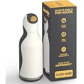 asobu Bestie Bottle Insulated Stainless Steel Water Bottle with Detachable Soft Animal Head Fun Drinking For Kids and Teens with Flexible Reusable Straw 16 Ounce (Penguin)