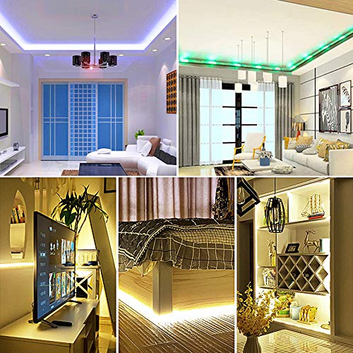 weird tails LED Strip Lights 16.4ft - (New Version) Music Sync Color Changing Lights with +50% Brightness 5050 RGB LEDs and Strong Adhesive Tape, APP Control, Dimmable, for Party, Home Decoration