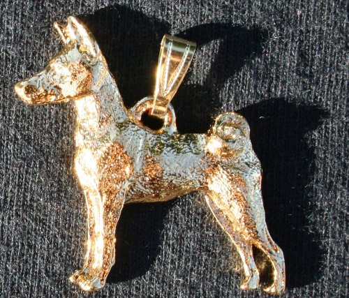 Basenji Dog 24k Gold Plated Pewter Pendant