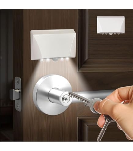 Lámpara De Luz De Ojo De Cerradura LENMO Con Batería, Sensor De Movimiento PIR Inalámbrico, Detector De Movimiento Automático Para Puerta Con 4 Bombillas LED, Lámpara De Toque, Luz Nocturna LED Para