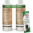 Tupkee Descaler (2 Pack, 2 Uses Per Bottle) - Made in the USA - Universal Descaling Solution for Keurig, Nespresso, Delonghi and All Single Use Coffee and Espresso Machines