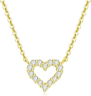 Carleen Solid Real Gold Round Diamond Small Tiny Love Open Carleen