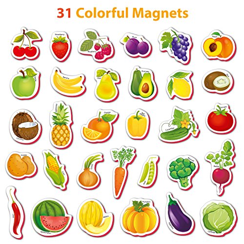 1 Refrigerator+Magnets+kids+FRUITS+VEGGIES