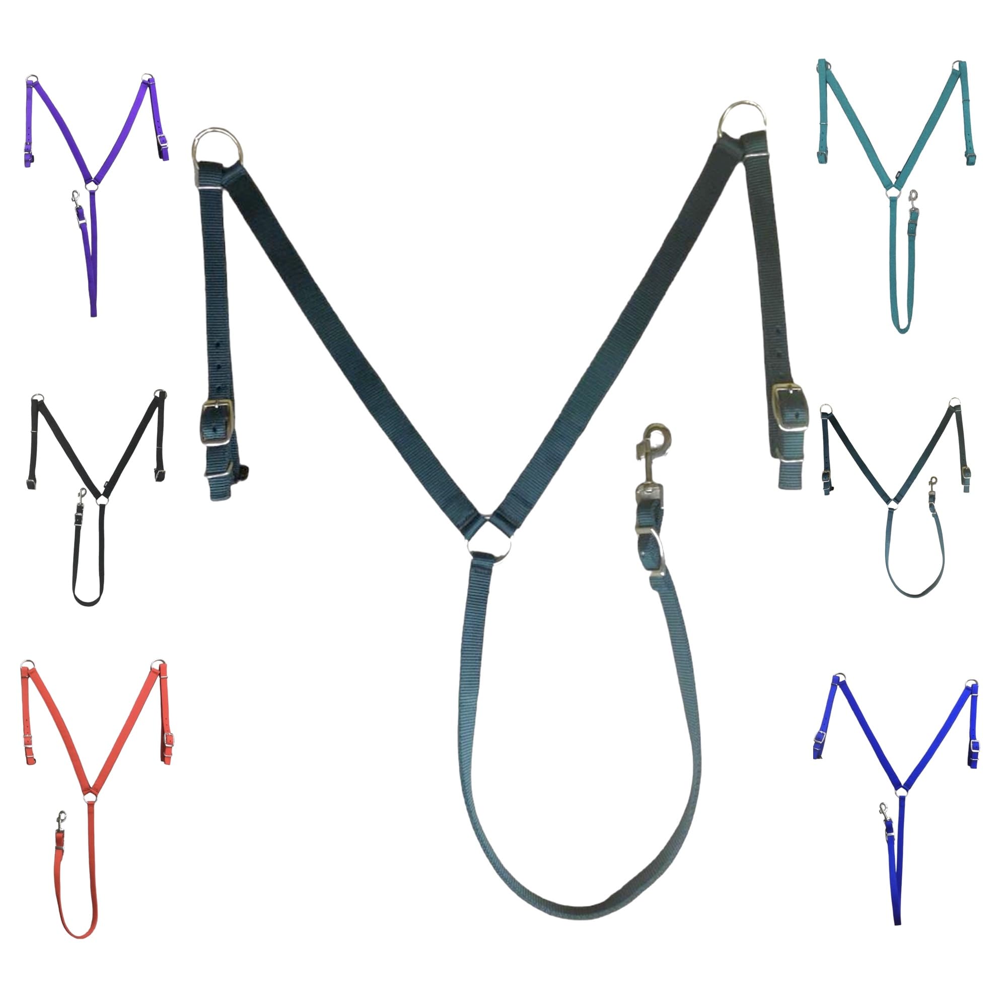 Majestic Ally Horse Breastplate, Harness for Horses, Nylon and Padded (Hunter Green, Full)