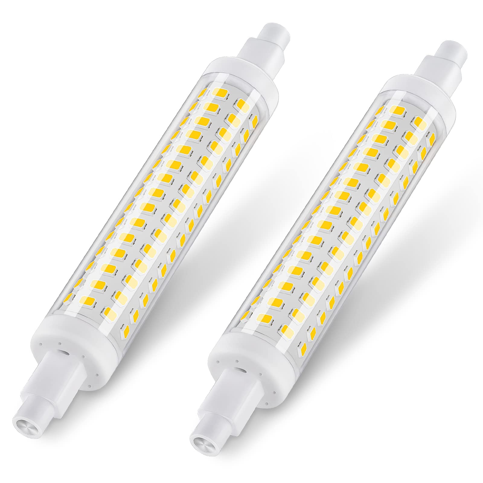 DiCUNO R7s LED 118mm 10W Linear Light Bulb, Natural White 4000K, 1000LM, 75W Halogen Replacement, Non-dimmable, 360°Double Ended J118 for Ceiling Reflector Floodlight Lamp, 2 Pcs