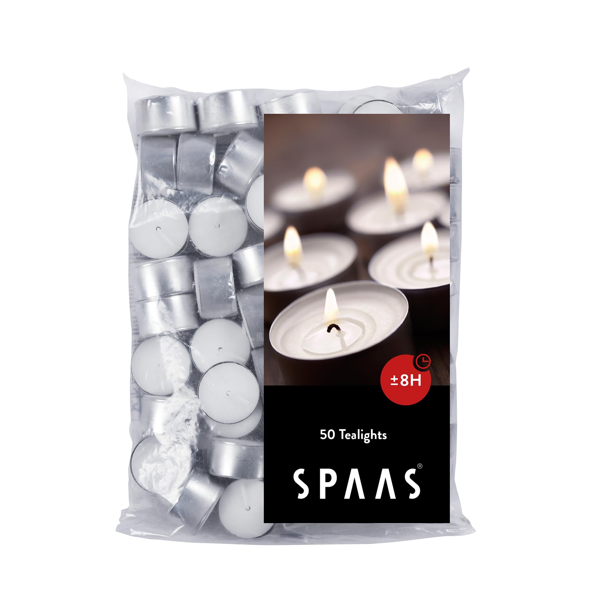 Ivyline Spaas Tealights Bag x50, 8 Hours, White,D 39 mm x H 22 mm