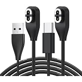 Meliya 2 Pack Compatible for Shokz Charging Cable, USB&amp;USB-C Magnetic Charging Cord for Aftershokz Aeropex AS800,Shokz Openrun Pro,Openrun,OpenRun Mini,OpenComm Bone Conduction Headphones (100CM*2)