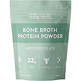 Bone Broth Protein Powder – Mint Chocolate | 15 Servings | 21g Grass-Fed Protein per Serving | Dairy-Free | Collagen for Gut, Skin & Joint Support | Made with Real Food Ingredients