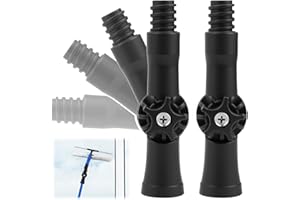 RJLCTH 2 Pcs Universal Joint Angle Adaptor for Telescoping Extension Pole, Broom Handle Adapter Compatible with Many Standard Threaded Tip, Attach to Duster Perfect for Outdoor and Ceiling Cleaning