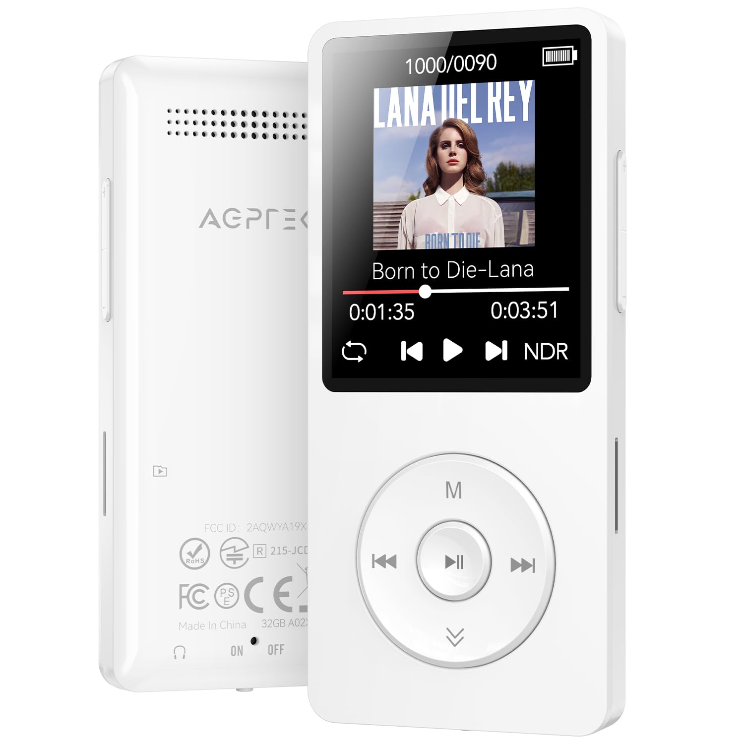 AGPTEK A02 MP3 Player with Bluetooth 5.3, 1.8 inch