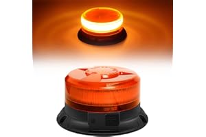 DINFU Wireless LED Beacon Light,Rechargeable Emergency Flashing Warning Safety Strobe Lights for Construction Vehicles Snowplow Tow Work Trucks Postal Mail Cars,Magnetic Beacon Light,12-24V Battery Powered