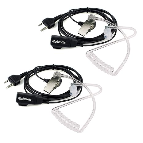 Retevis Funkgeräte Headset 2 Pin Covert akustische Rohr Ohrhörer Security Kopfhörer Kompatibel mit Walkie Talkie Midland G6 G