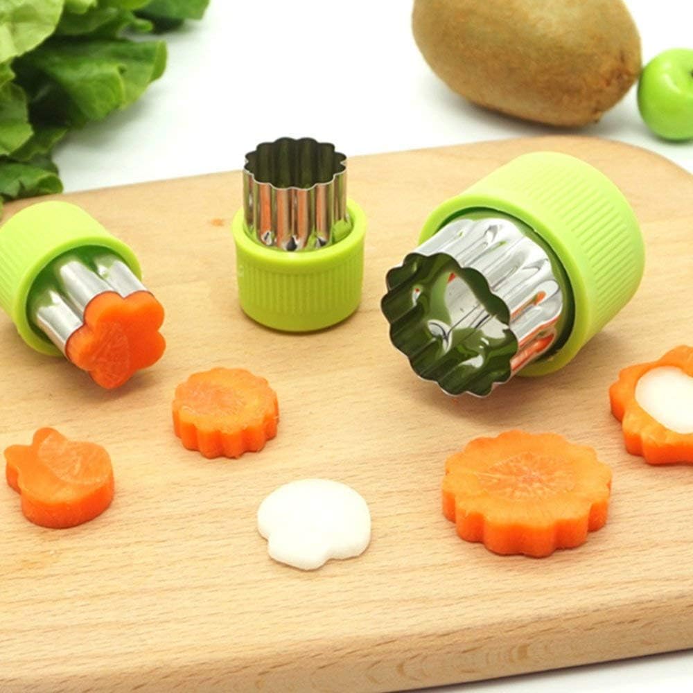 MOONBROOK Vegetable Cutter Shape Set (12 pieces) for Kids Stainless