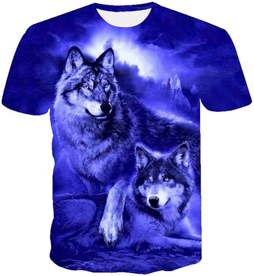 Men Tshirt Wolf Print Tshirts 3D Men T-Shirts Novelty Animal Tops Tees Male Short Sleeve Summer 