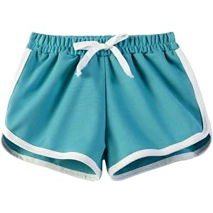 Girls Athletic Shorts Kids Summer Elastic Waist Baggy Bermuda Casual School Running Shorts with Pockets