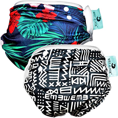 Reusable Swim Diapers for Boys by Will & Fox Adjustable Snaps for