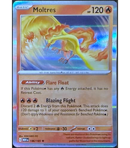 Amazon.com: Pokemon - Moltres 146/165 - Pokemon 151 - Reverse Foil