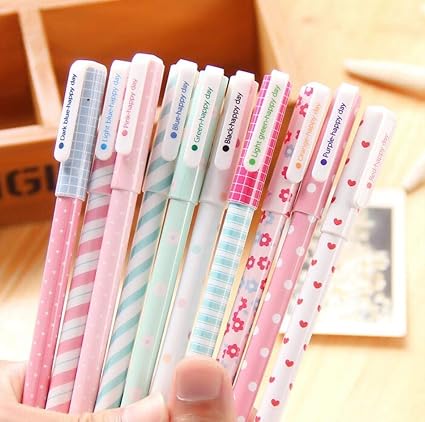 Amazon かわいい花 カラフルなゲルペン10本セット かわいい韓国文房具 クリエイティブギフト 学校 ジェルインクボールペン 文房具 オフィス用品