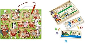 Melissa & Doug Magnetic Wand Number Maze - Wooden Puzzle Activity & See & Spell,Multi