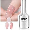GAOY Pink Jelly Gel Nail Polish, 16ml Sheer Nude Translucent Soak Off Gel Polish, UV Light Cure for Nail Art DIY at Home, 2919 Fairy Pink