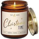 Christmas Candles Scented – ‘Christmas Time’ Soy Christmas Candle, w/Apple, Cinnamon, Clove - Infused with Essential Oils I H