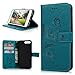 YOKIRIN iPhone 7 Plus Wallet Case, iPhone 8 Plus Case, Embossed Ant Flower Flip Magnet Closure Premium PU Leather Soft TPU Inner Case Credit Card Slots Protective Cover for iPhone 7/8 Plus - Blue