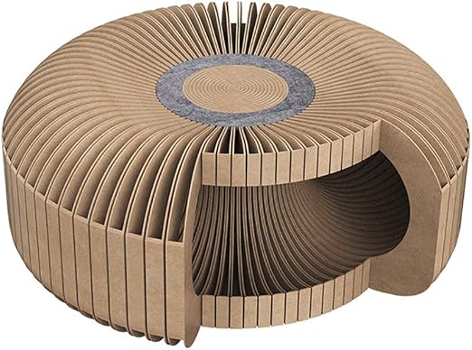 Amazon Com Cat Tunnel Lounge Bed Cat House Wood Scratcher Lounge Fun And Easy To Clean Collapsible Round Shape For Big Cat Three Uses In A Single Cardboard Pet Supplies