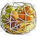 VonShef Large Gold Geo Fruit Bowl for Kitchen Countertops, Stainless Steel Wire Frame Basket, FDA Approved For Food Use, 10 x 8 Inches