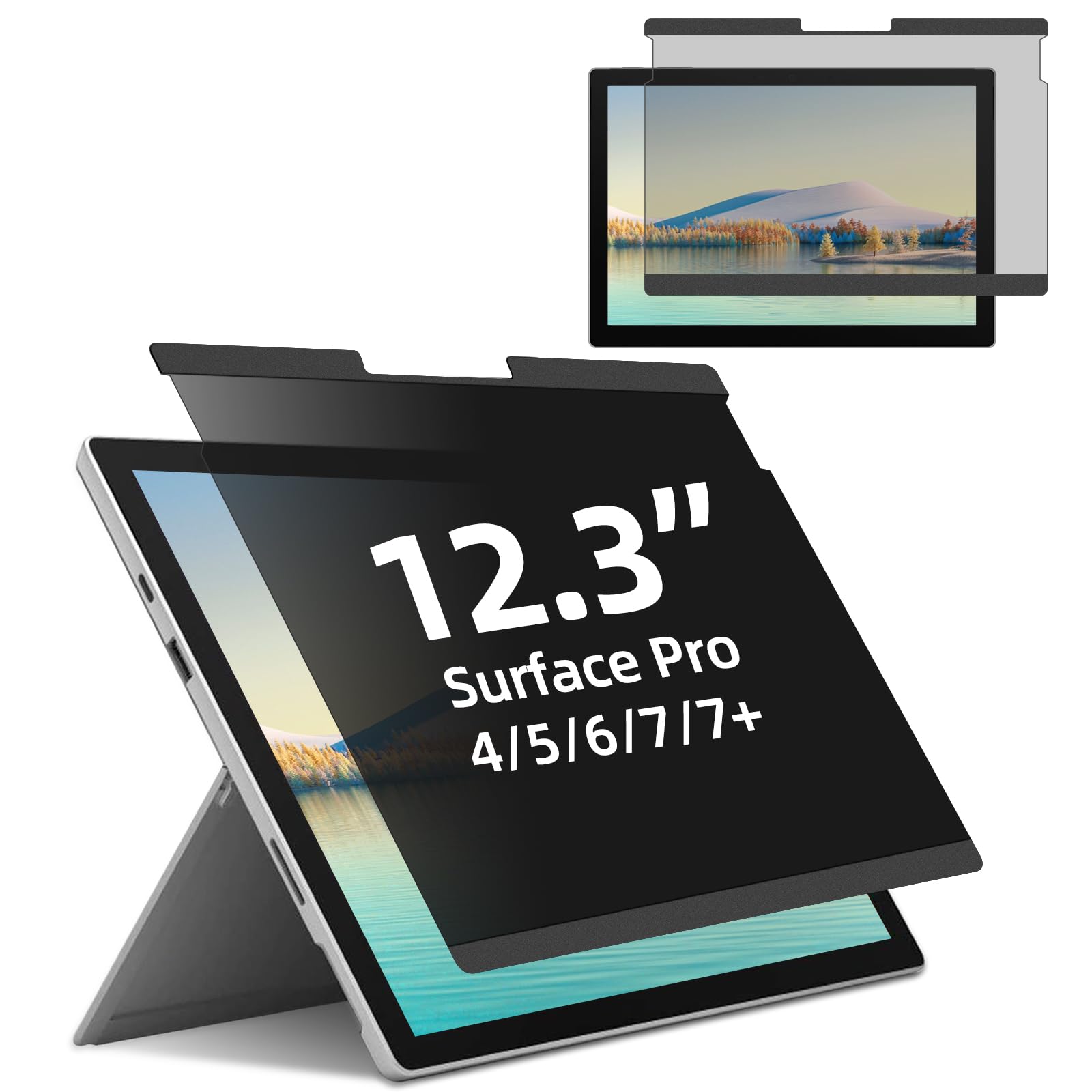 PYS 12.3 inch Surface Privacy Screen Protector Magnetic Removable Privacy Filter for Surface Pro 7+ 7 6 5 4