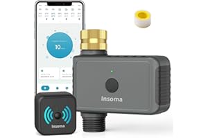 INSOMA WiFi Hose Timer with Brass Inlet, Smart Water Timer 1 Zone, Sprinkler Timer w/WiFi hub for Remote Control via 2.4Ghz WiFi, Voice/App Controls with Alexa & Google Assistant, for Lawns Yards