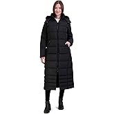 HFX Women's Maxi Puffer Coat– Mid-weight Long Coat, Water-resistant Winter Jacket, Faux Fur Lined Hood