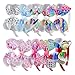 7Rainbows 10pcs Girls Unicorn Hair Bows On Headband Pineapple Hair Hoop Princess Dance Headbands.