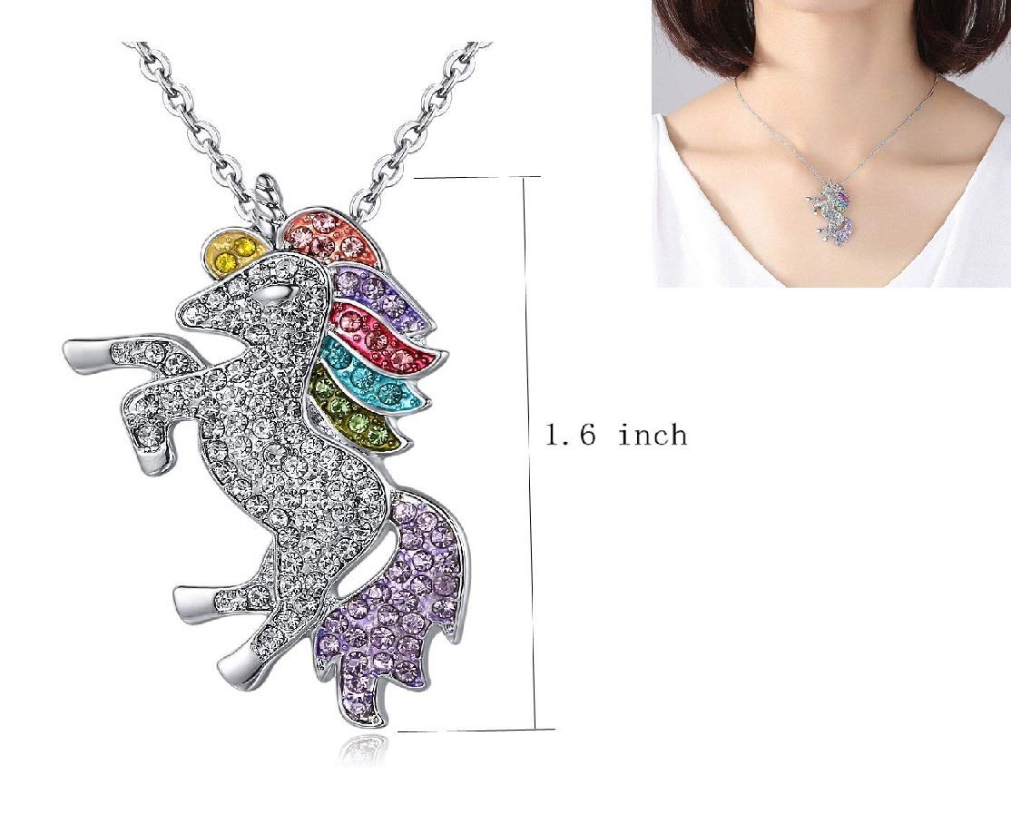 Fanovo Unicorn Drawstring Backpack/Make Up Bag/Necklace/Bracelet/Ring/Hair Ties/Gift Sets for Girls Party Christmas (A - Drawstring Set L)