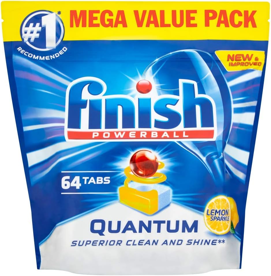Finish Powerball Quantum Lemon Sparkle Dishwasher, Original, 64 count (Pack of 1) - Image 3