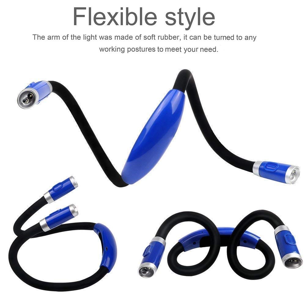 OriFiil LED Neck Light,Rechargeable Book Lights, Flexible Neck Lamp for Reading in Bed or Car, 4 LEDs with 3 Level Adjustable Brightness, Ideal for Kids,Crafts,Knitting, Crochet,Travel or BBQ