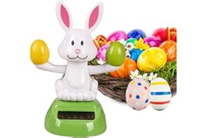 Solar Window Toys,Creative Bunny Holding Eggs Solar Dashboard Toy | 4.33in Car Decoration Ornaments Wobble Figure Toy for Bed