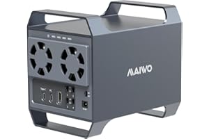 MAIWO 4 Bay Hard Drive Enclosure with USB-C & 10 Gbps Speed - 4 Bay DAS Design for 3.5” SATA HDDs, Black Aluminum Enclosure