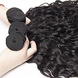 Ali Moda Hair 7A Grade Brazilian Virgin Hair Water Wave weave Black Color Human Hair 4 Bundles (100+/-5g)/bundle (28 28 28 28 Inch)
