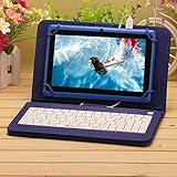 iRULU eXpro X1 7 Inch Quad Core Google Android 4.4 Tablet PC, 1024x600 Resolution, Wi-Fi, Games, Dual Cameras, 16GB Storage with keyboard - Blue Tablet