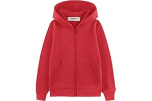 Kid Nation Kids Soft Brushed Fleece Zip-Up Hooded Sweatshirt Hoodie for Boys or Girls 4-12 Years