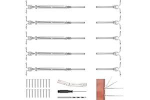 Steel DN Mate 30 Sets T316 Stainless Steel Angle 180° Adjustable Swage Toggle Turnbuckle & End Deck Cable Railing Kit fits fo