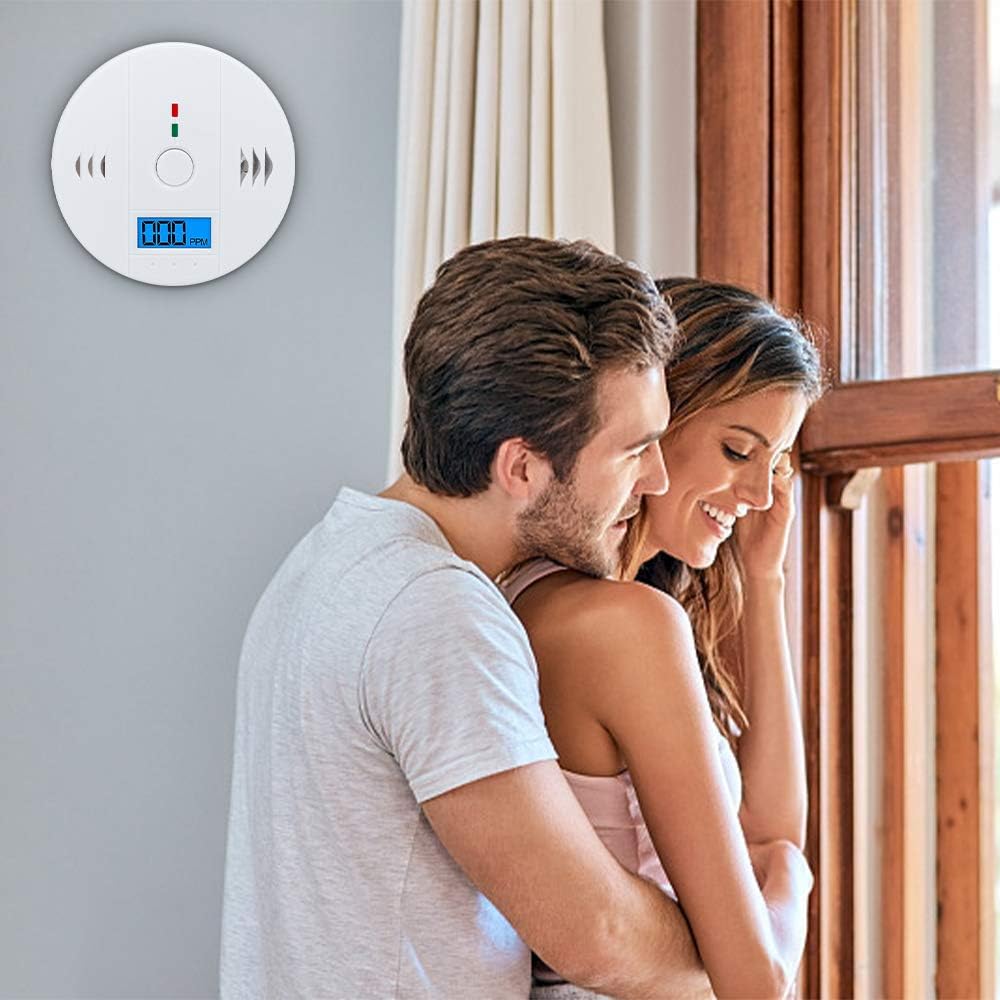 Carbon Monoxide Detector 3 Pack, CO Alarm Detector Sensor Battery Operated with LCD Digital Display for House Kitchen Bedroom Living Room Basement Garage Hotel Office (3AA Batteries NOT Included) - - 