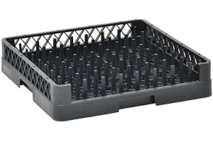 Vollrath Traex Black Plastic Tray and Plate Open End Dishwashing Rack - 19 3/4"L x 19 3/4"W x 4"H