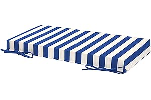 mudilun Bench Cushion Non-Slip Indoor/Outdoor Furniture Bench Cushions Waterproof Removable Cover with Ties Window Swing Patio Chair Pads 48x18x2.5 inch