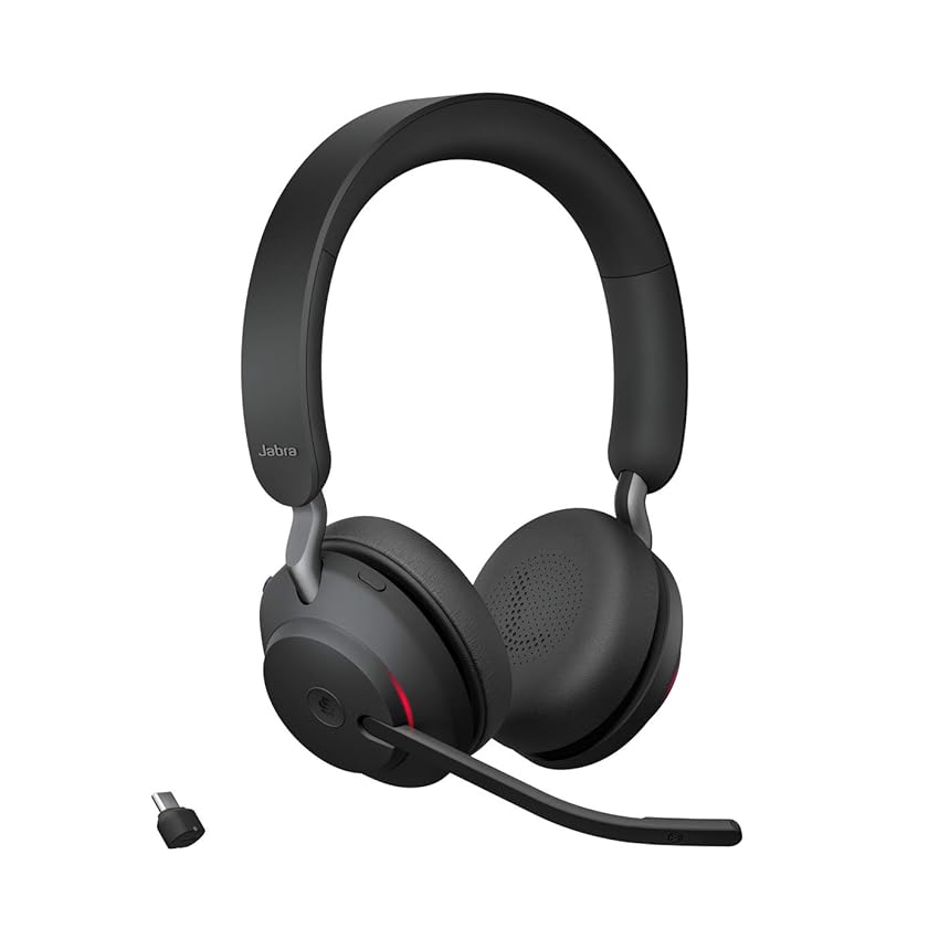 Jabra Evolve2 65 Wireless PC Headset – Noise Cancelling, Ottimizzato per Microsoft Teams