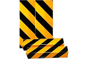 Garage Smith GWP05 Garage Wall Protector Foam Wall Corner Guard for Parking Garages - Reflective Wall Edge Protector - Wall Corner Edge and Bumpers Guards (4-Pack(Black Yellow))