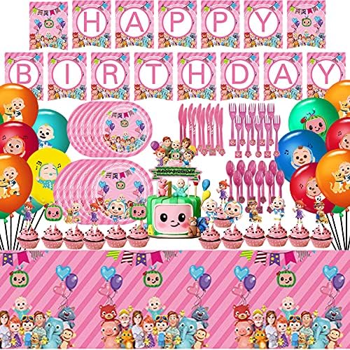 Baby Birthday Party Decorations Kit, Include Banner, Plates, Forks